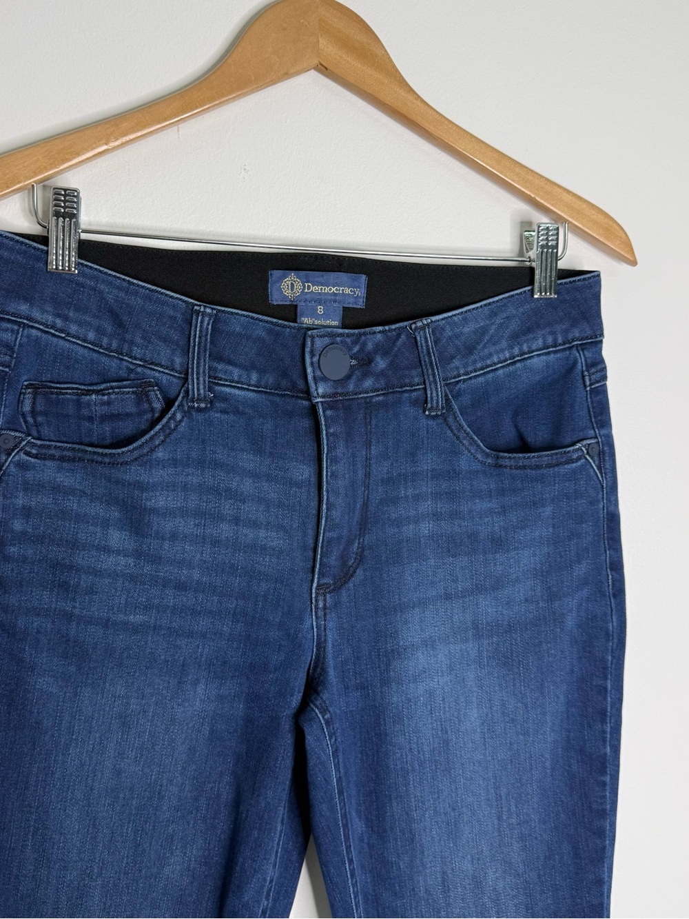 Democracy Itty Bitty Bootcut Jeans Size 8 Dark Wash Ab Solution Stretch - Picture 5 of 7